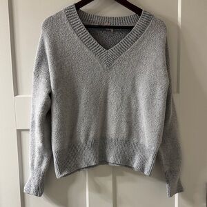 Philosophy Light Gray V-Neck Knit Sweater